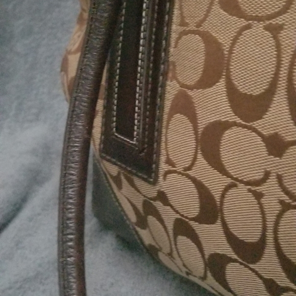 Coach Satchel Brown Leather and Monogram Canvas - Picture 14 of 15